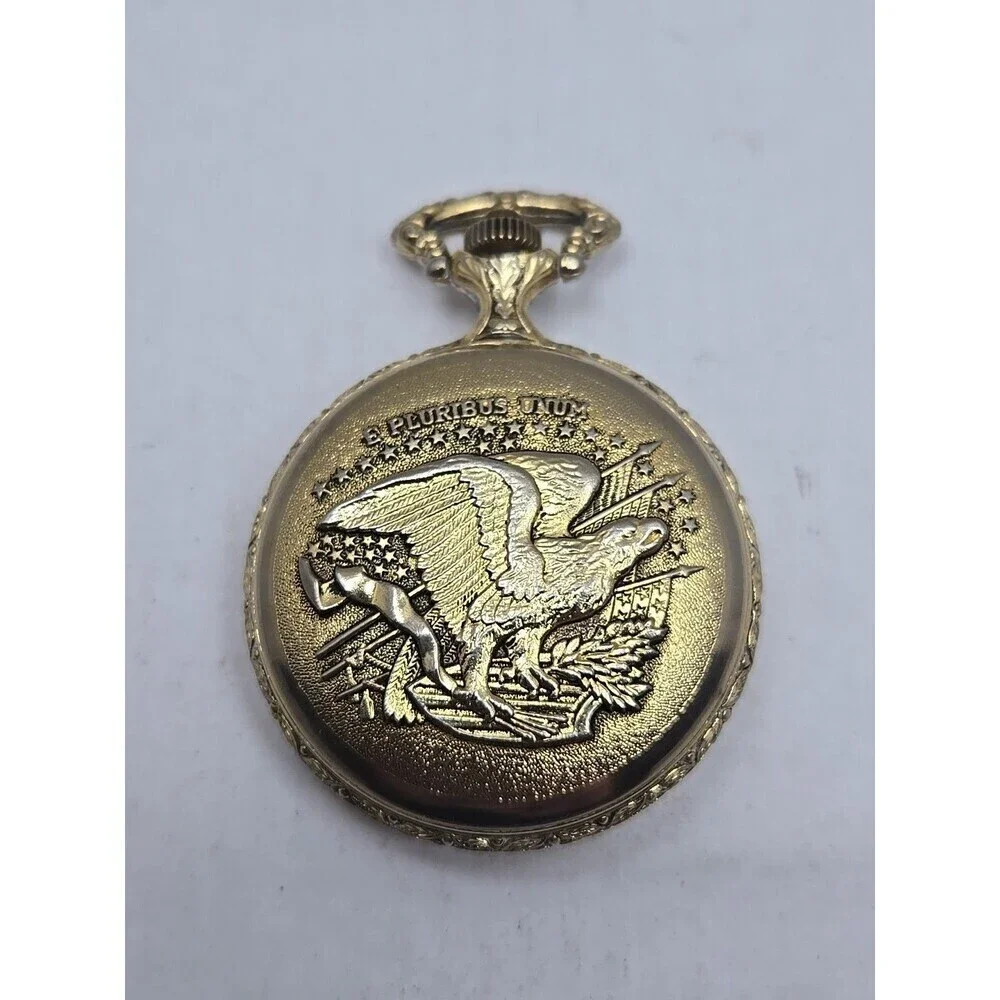Statue Of Liberty Sutton Pocket Watch Quartz Commemorative 1886 1986 New Battery